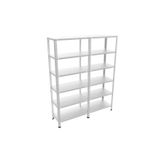 Raffar Galvaniz 6 Katlı 2Li Birleşik Arşiv Raf Sistemi - Çelik Raf - Metal Raf 31x120xH250CM