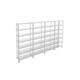 Raffar Galvaniz 7 Katlı 4Lü Birleşik Arşiv Raf Sistemi - Çelik Raf - Metal Raf 31x240xH200CM