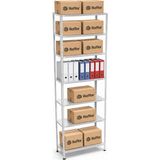 Raffar Galvaniz 7 Katlı Arşiv Raf Sistemi - Çelik Raf - Metal Raf - Gri - 43x60xH150CM