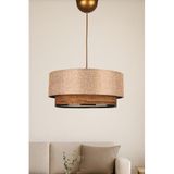 Raffora Tekli Sarkıt Avize | 30x55 cm | 51-60 cm Yükseklik | Hasır Malzeme | E27 Uyumlu | Enerji Verimli | Modern Minimal Tasarım | CE Sertifikalı (Bej-Kahve)