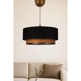 Raffora Tekli Sarkıt Avize | 30x55 cm | 51-60 cm Yükseklik | Hasır Malzeme | E27 Uyumlu | Enerji Verimli | Modern Minimal Tasarım | CE Sertifikalı (Siyah-Kahve)