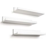 Rafı 3 Lü Set 50X15 cm Beyaz Dekoratif Duvara Monte Raf Salon Mutfak Banyo ve Ofis Için Modern Ra - Çok Renkli