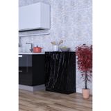 Rafineri Mokas Çok Amaçlı Mdf Dolap Raflı Kapaklı Mutfak Balkon Banyo - Siyah