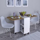Rafineri Tasarım MDF Malzemeden Modern Açılır Kapanır Yemek Masası Ceviz Renkli
