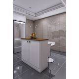 Rafineri Tasarım Mutfak Masası Ada Şeklinde Bar Masa Ile Birlikte Azure Mdf - Ahşap - 92 x 106 cm