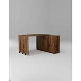 Rafineri Tasarım Rafineri Çalışma Masası Dolaplı Açılır Katlanır Masa Mdf - Ceviz - 120*132