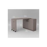 rafineritasarım FLOR MDF Dolaplı Çalışma Masası Katlanır Açılır Kapanır Tekerlekli Çok Amaçlı Masa
