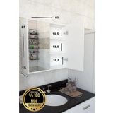rafineritasarım MDF 2 Kapaklı Aynalı Banyo Dolabı Çok Amaçlı Banyo Dolabı Mdf