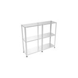 Rafistan 3 Katlı Duble Galvaniz Çelik Raf 43x186x250 cm - Depo, Arşiv, Kiler, Dosya, Market Rafı - Gri