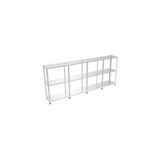 Rafistan 3 Katlı Galvaniz Çelik Raf 31x399x200 cm - Depo, Arşiv, Kiler, Dosya, Market Rafı - Gri