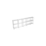 Rafistan 3 Katlı Galvaniz Çelik Raf 43x300x150 cm - Depo, Arşiv, Kiler, Dosya, Market Rafı - Gri