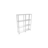 Rafistan 4 Katlı Duble Galvaniz Çelik Raf 43x150x150 cm - Depo, Arşiv, Kiler, Dosya, Market Rafı - Gri