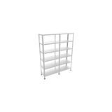 Rafistan 6 Katlı Duble Galvaniz Çelik Raf 31x186x150 cm - Depo, Arşiv, Kiler, Dosya, Market Rafı - Gri