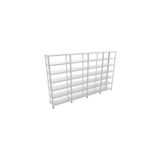 Rafistan 7 Katlı Galvaniz Çelik Raf 43x372x200 cm - Depo, Arşiv, Kiler, Dosya, Market Rafı - Gri