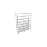 Rafistan 8 Katlı Duble Galvaniz Çelik Raf 31x120x150 cm - Depo, Arşiv, Kiler, Dosya, Market Rafı - 0.70 mm - Gri