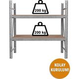 Rafiste Ağır Yük Raf Ünitesi 2'li H1800 - Gri
