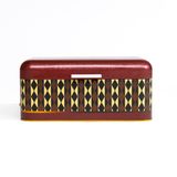 RAFISTE Metal Ekmeklik - Tezgah Üstü Ekmek Saklama Kutusu ve Kapaklı Mutfak Düzenleyici Bordo 36,5x20,9x12 cm