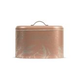 RAFISTE Metal Ekmeklik - Tezgah Üstü Ekmek Saklama Kutusu ve Kapaklı Mutfak Düzenleyici Pembe 34x26x18.5 cm