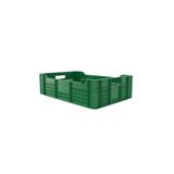 RAFISTE Plastik Sebze Meyve Kasası 40x60x20.2 cm - 37.4 Lt Delikli Market Manav Tipi İstiflenebilir Taşıma Kutusu, 15 kg, Yeşil