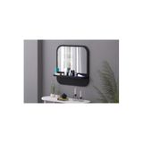 Raflı Kare 45 Koridor Dresuar Konsol Duvar Salon Banyo Ofis Çocuk Yatak Oda Raflı Aynası, 45X45
