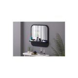 Raflı Kare 58 Koridor Dresuar Konsol Duvar Salon Banyo Ofis Çocuk Yatak Oda Raflı Aynası, 58X58
