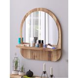 Raflı Oval 45 cm Koridor Dresuar Konsol Duvar Salon Banyo Ofis Çocuk Yatak Oda raflı Aynası