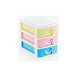 Rafta 3 Katlı Çekmeceli Organizer, Pastel Renkli Mini Masaüstü Düzenleyici, Makyaj Masası Takı ve Kozmetik Saklama Kutusu, Plastik Çekmece Organizer - 00-Siyah - Beyaz - 1 - 2 cm