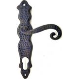Raftan Topla Antika Tarz Dekoratif Pirinç Kıvrık Banyo Kapı Kolu - 210X43 Mm, Oksit