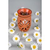 Raftan Topla Lotus Çiçeği El Yapımı Çömlek Buhurdanlık Tütsülük