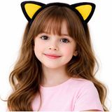 Raftan Topla Peluş Kedi Kulak Taç Sarı Siyah – Çocuk Parti &amp; Kostüm Tacı