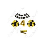 Rafya Ipli 4 Yaş Gold Folyo Balon Set Doğum Günü