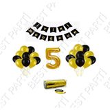 Rafya İpli 5 Yaş Gold Folyo Balon Set Doğum Günü