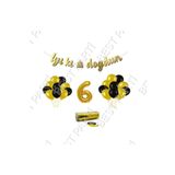 Rafya Ipli 6 Yaş Gold Folyo Balon Iyiki Doğdun Yazılı Banner Balon Set Doğum Günü