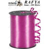 Rafya Şerit Kurdela 1 Adet 8mm 200 Metre Rabant Rafya Renkli Hediye Paketleme Ipi Kurdela Balon Bağlama Ponpon Yapma - Pembe