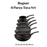 Ragnar 6 Parça Tava Seti 6 Lı Çeyiz Tava Set Wok, Grill, Krep, Yumurta,Kızartma Ve Sosluk Kaçerola
