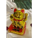 Rahan Maneki Neko Feng Shui Bereket Şans Mutluluk Çağıran Şans Kedi Sarı Gold
