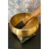 RaHan Meditasyon Çanı Tibet Çanağı Pirinç Kaplama 7 Element 15 Cm