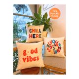 RahanDesign Chill Here - Good Vibes - You Are My Sunshine 3lü Punch İşlemeli Kırlent Kılıfı Seti