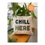 RahanDesign Chill Here Pamuklu Punch Kırlent Yastık Kılıfı - 43*43cm - Punch İşlemeli Yastık Kılıfı