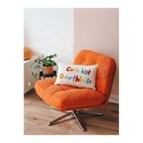 RahanDesign Cute but Overthinker Yazılı Renkli Punch İşlemeli Pamuklu Kırlent Kılıfı -30x50cm- Punch Kırlent
