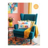 RahanDesign Good Vibes Punch Işlemeli Yastık Kılıfı - 30*50cm - Dikdörtgen Yastık Kılıfı