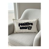RahanDesign Positive Energy Punch İşlemeli Kırlent Kılıfı - Pamuklu Kırlent Kılıfı - 30x50cm