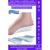 Rahat Bot Spor Ayakkabısı Kadın Erkek 3.5 Cm Boy Uzatan Gizli Topuk Yükseltici Köpük Tabanlık 2 Çift