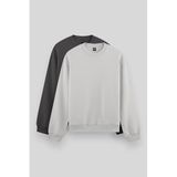 Rahat Form Basic O Yaka 2'li Paket Koyu Gri-Taş Erkek Sweatshirt - 88053