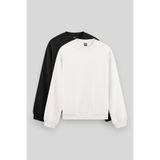 Rahat Form Basic O Yaka 2'li Paket Siyah-Ekru Erkek Sweatshirt - 88053