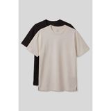Rahat Form O Yaka 2li Paket Bej-Kahverengi Erkek T-Shirt - 88495 - Bej - Kahverengi