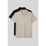 Rahat Form Polo Yaka 2li Paket Bej-Kahverengi Erkek T-Shirt - 88496 - Bej - Kahverengi