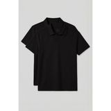 Rahat Form Polo Yaka 2li Paket Siyah Erkek T-Shirt - 88496