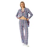 Rahat Kalıp Ekose Desenli Pamuklu Pijama Altı