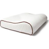 Rahatsan Şerit Kahve Boyun Destekli Ortopedik Visco Yastık - 60 x 40 cm - Beyaz